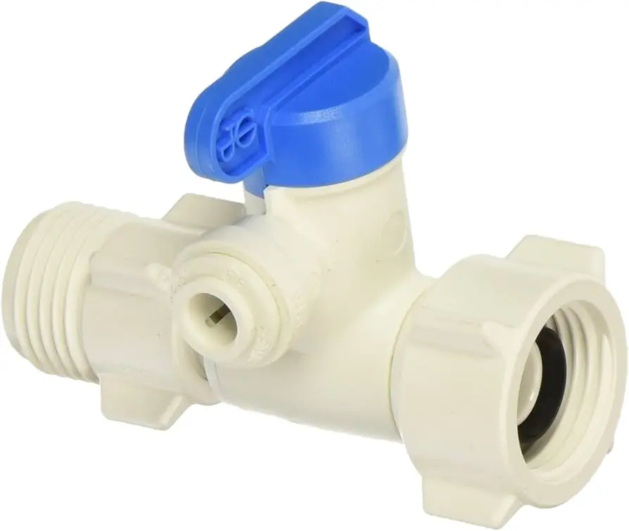 válvula adaptador de tope angular, 1/2" x 3/8" x 1/4".