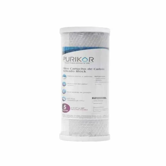 cartucho carbon activado bloque 10x4.5" 5 micras