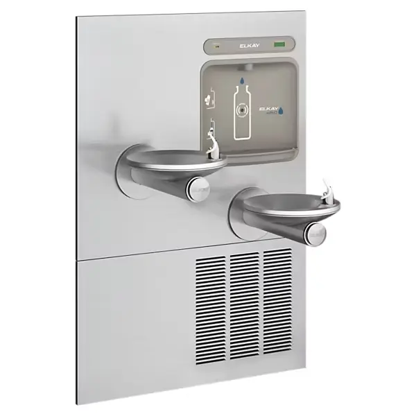 LZWS-LRPBM28K-estación ezh2o® con fuente swirlflo® de dos niveles, filtrada, refrigerada, de acero inoxidable.