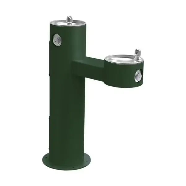 [LK4420EVG] LK4420EVG-fuente pedestal de doble altura para exteriores, sin filtro ni refrigeración, color verde evergreen.