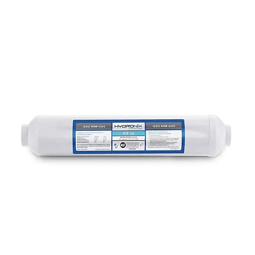 Filtro en línea de coco Hydronix ICF-10, 2000 galones, diámetro exterior de 2", longitud de 10", conexión 1/4" FNPT.