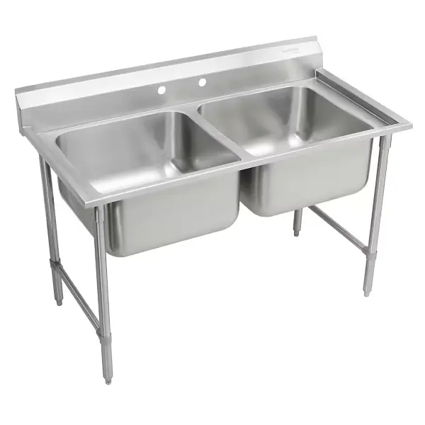 [RNSF82362] rigidbilt® acero inoxidable 47-1/4" x 29-3/4" x 12-3/4" fregadero de montaje en piso de doble compartimento para cocina