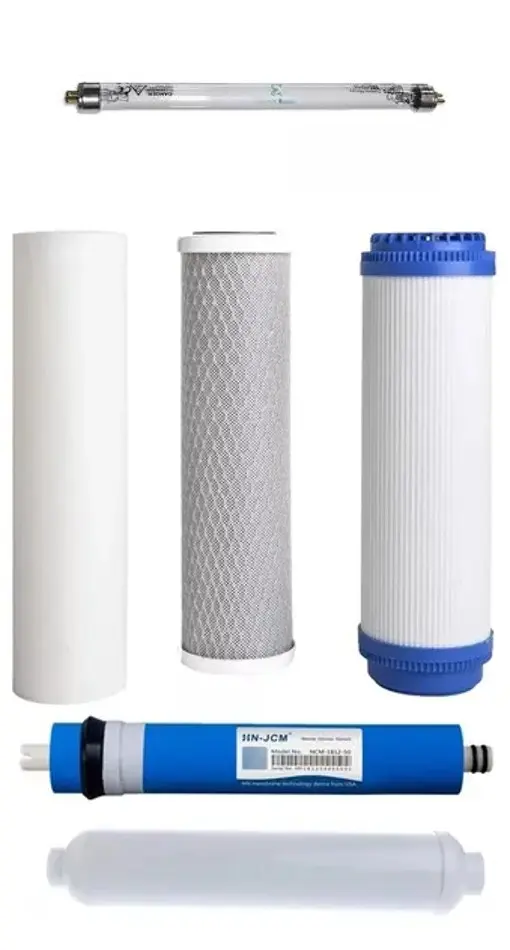 Kit de Mantenimiento  General para Osmosis PKRO100-6UVPM con Membrana 100 GPD y Lámpara UV