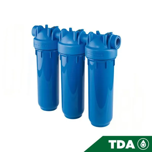 RA1400422-Portafiltro Trío Azul DP 10” 3/4” NPT Atlas Filtri – Uso Residencial y Comercial