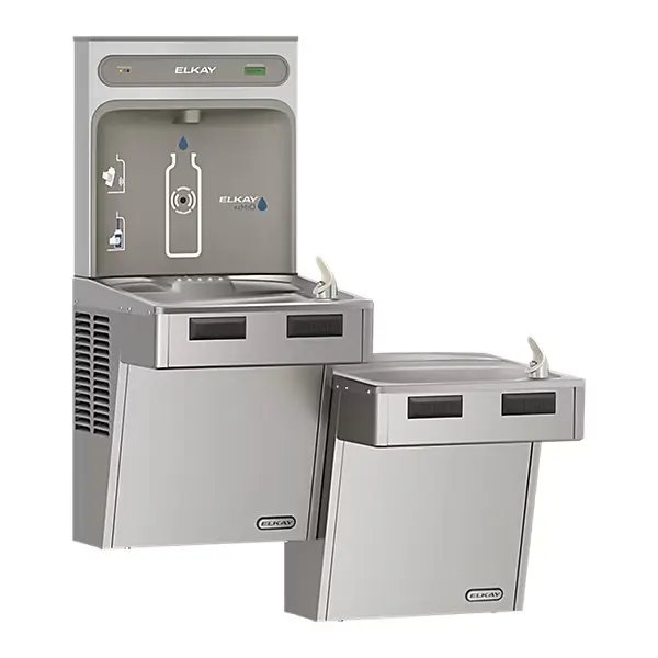 LMABFTL8WSSK-Bebedero Elkay LMABFTL8WSSK ezH2O® | Estación Llenadora + Bi-Nivel ADA | Refrigerado 8 GPH | Acero Inoxidable