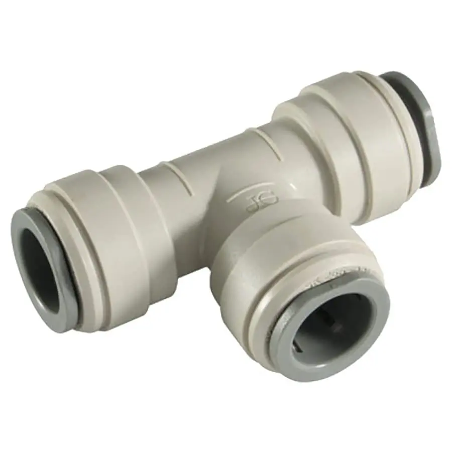 Conector Tee John Guest 1/4” x 1/4” x 1/4” Acetal Gris | Unión Push-Fit 150 PSI