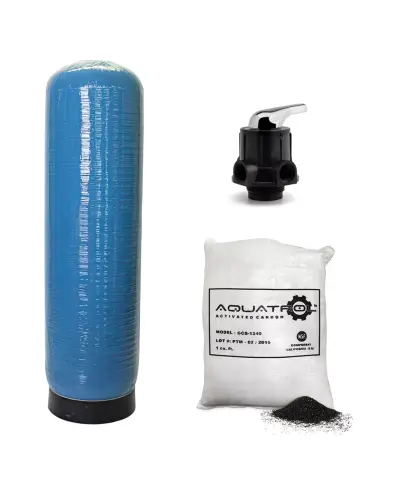 AQUATROL SYS-GAC-MFV075-0844A – Filtro de Carbón Activado 8” x 44” | 0.75 ft³ | Válvula Manual AQT-MFV-34
