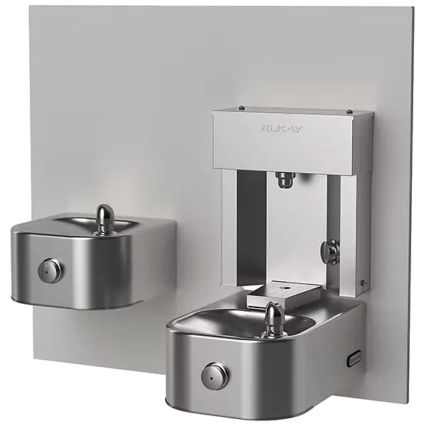 Bebedero Elkay LZVRSM-EDFPV217D1LK ezH2O® con llenador de botellas, doble nivel, filtro NSF, operación mecánica – acero inoxidable