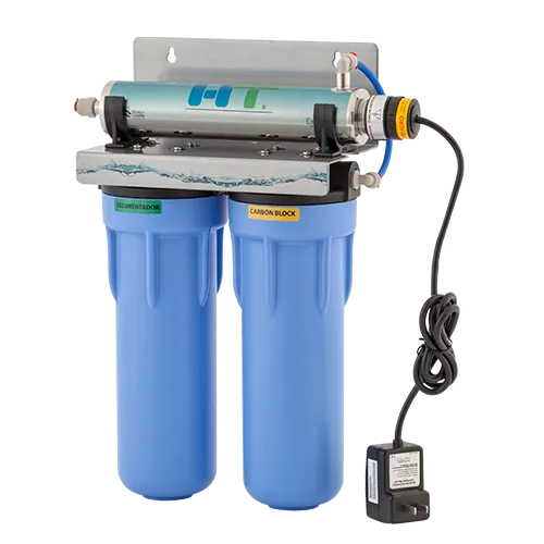 Sistema UV HT1 triple acción 1 GPM | Filtro con desinfección ultravioleta y carbón activado