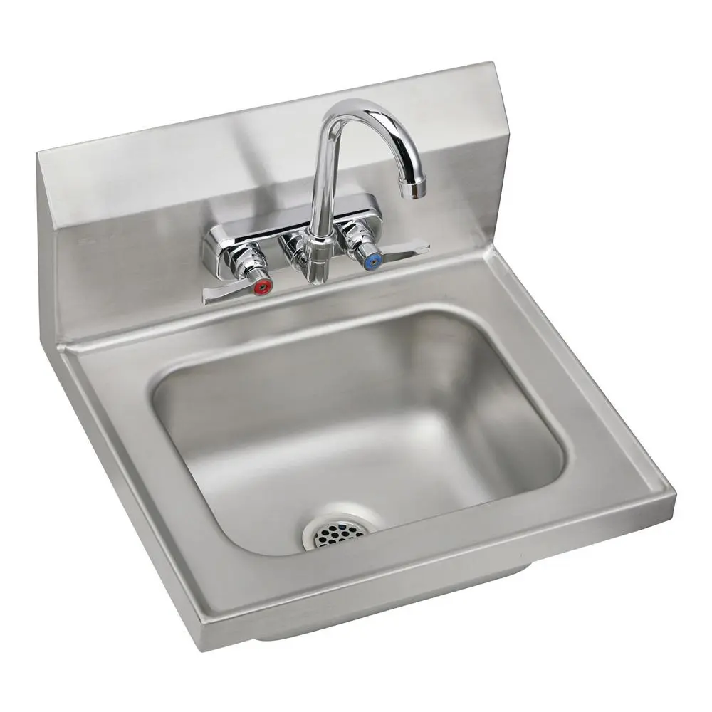 Lavamanos Mural de Acero Inoxidable con Llave Incluida – Kit Completo para Lavado de Manos