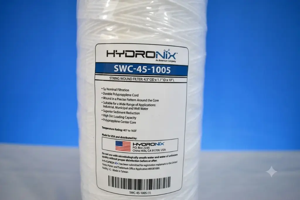[swc-45-1005] Cartucho Hydronix SWC-45-1005 4.5" x 10" 5 Micras Tipo hilado Big Blue