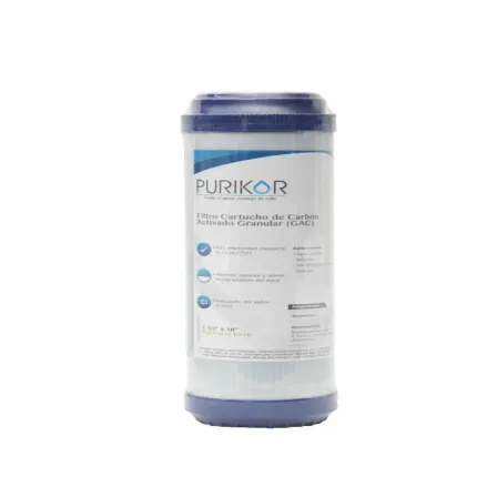 Cartucho de Carbón Activado Granular Purikor PKCGAC4.5X10 de 4.5" x 10" GAC