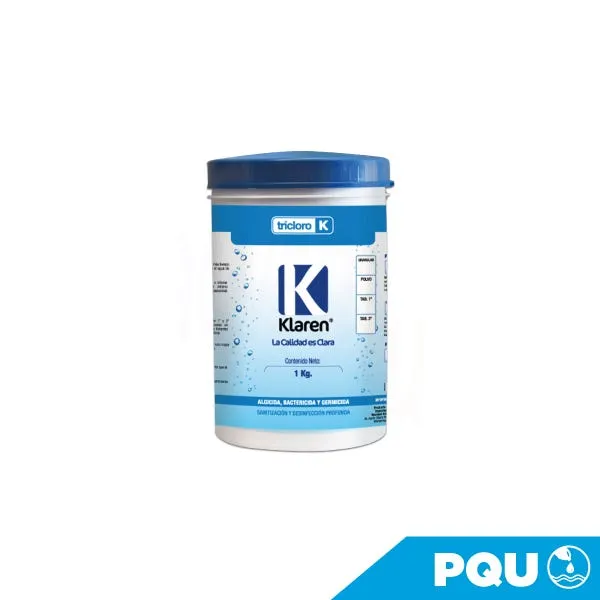 [403050] Tricloro en Tabletas 3" Klaren 1 kg para Piscinas | 90% Cloro – 403050