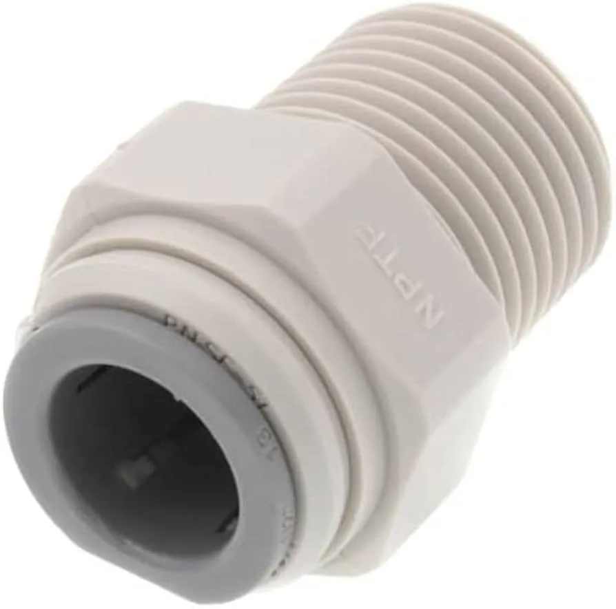 [PI011624S] Conector Recto John Guest PI011624S 1/2" Tubo x 1/2" NPTF Macho – Acetal Gris
