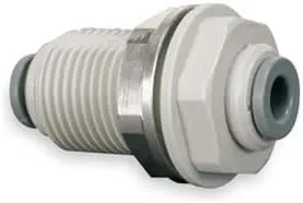 Unión Pasamuros John Guest PI1208S 1/4" x 1/4" Push-Fit – Acetal Gris