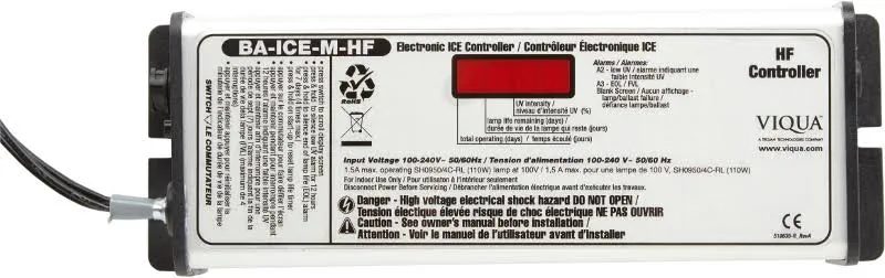 Controlador UV VIQUA BA-ICE-M-HF para Sistemas SHFM-140, SHFM-180 y SHFM-290