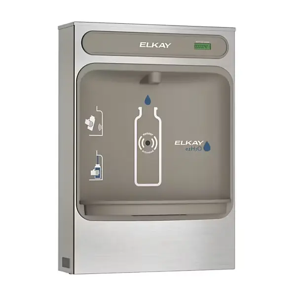 lzwssm-estación de llenado de botellas ezh2o® montada en superficie, con filtro, no refrigerada, de acero inoxidable.
