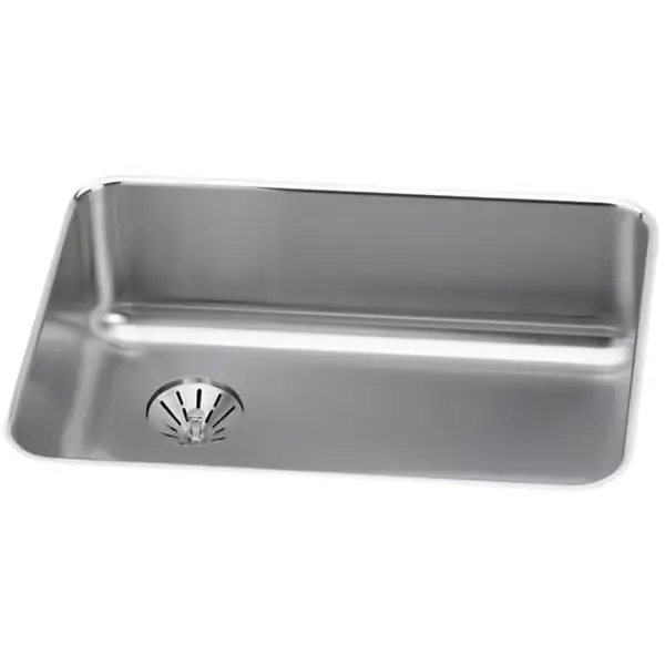lustertone® classic stainless steel 25-1/2" x 19-1/4" x 8" single bowl undermount sink with left perfect drain®
