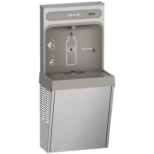 EZ8WSSSMC-estación de llenado de botellas ezh2o® montada en superficie, refrigerada, sin filtro, 8 gph, de acero inoxidable.
