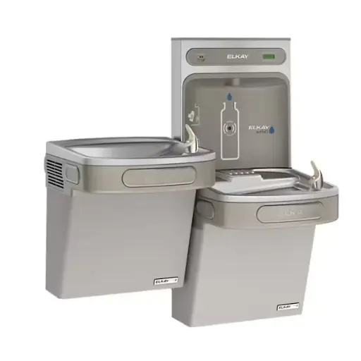 [LZSTLG8WSLK] LZSTLG8WSLK-estación llenadora de botellas ezh2o® y bebedero versátil de dos niveles ada de alta eficiencia, con filtro, refrigerado, color gris claro.