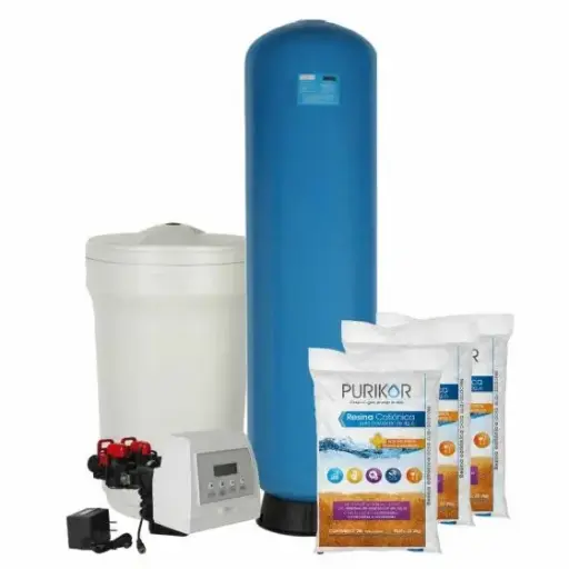 [SOFT27D-3] Kit Suavizador de Agua Purikor SOFT27D-3 – 3 ft³ con Válvula Digital por Demanda