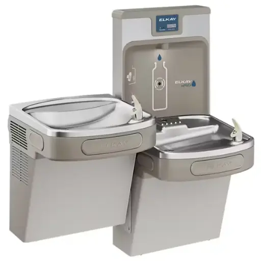 [LZSTL8WSLK] lzstl8wslk- ezh2o® estación llenadora de botellas y bebedero versátil de dos niveles ada filtrado, refrigerado, gris claro.