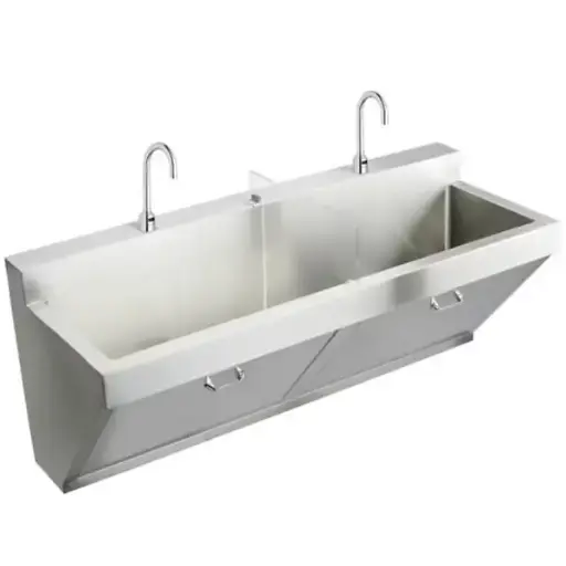 [EWSF26026SACC] kit de lavabo quirúrgico doble de pared en acero inoxidable, 60" x 23" x 26".