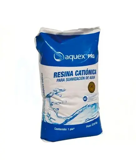 [601196] Resina Catiónica Aquex Pro para Suavizador de Agua | Resina de Intercambio Iónico 1 ft³ (22.6 kg) Certificada NSF